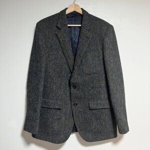 J.Crew Harris Tweed Blazer - 100% Wool Gray Herringbone 40R Sport Coat